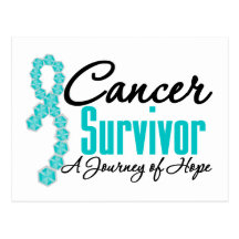 Ovarian Cancer Survivor Awareness Journey Ribbon Post Cards