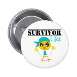 Ovarian Cancer Survivor Chick buttons