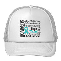 Ovarian Cancer Survivor Collage Trucker Hats