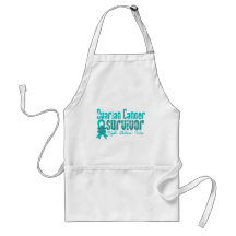 Ovarian Cancer Survivor Flower Ribbon Apron