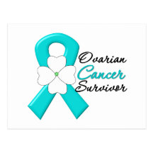 Ovarian Cancer Survivor Flower Ribbon Post Cards