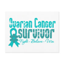 Ovarian Cancer Survivor Flower Ribbon Postcard