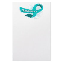 Ovarian Cancer Survivor Ribbon stationery by giftsforawareness Ovarian Cancer Survivor Ribbon stationery
