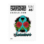 Ovarian Cancer Survivor Rose Tattoo Stamp