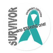 Ovarian Cancer Survivor Round Stickers