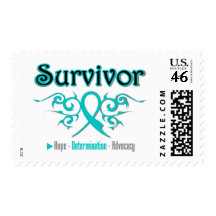 Ovarian Cancer Survivor Tribal Ribbon Postage Stamps