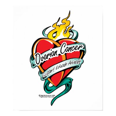 Ovarian Cancer Tattoo Heart Poster by fightcancertees