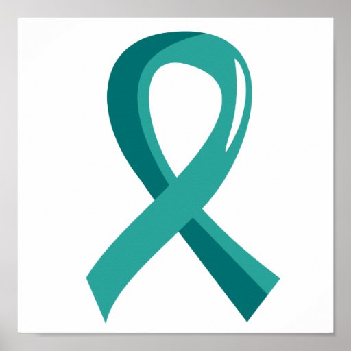 Ovarian Cancer Teal Ribbon 3 Print Zazzle 