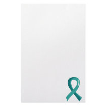 Ovarian Cancer Teal Ribbon 3 Customized Stationery