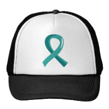 Ovarian Cancer Teal Ribbon 3 Trucker Hat