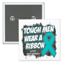 Ovarian Cancer Tough Men Wear A Ribbon Button