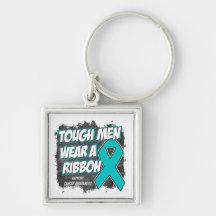 Ovarian Cancer Tough Men Wear A Ribbon Key Chains