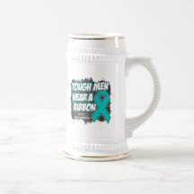 Ovarian Cancer Tough Men Wear A Ribbon Mug