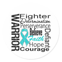 Ovarian Cancer Warrior Collage Stickers