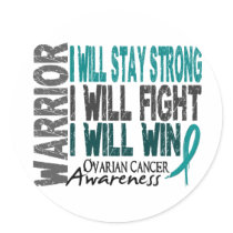Ovarian Cancer Warrior Round Sticker