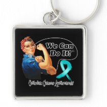 Ovarian Cancer We Can Do It Rosie The Riveter Key Chain