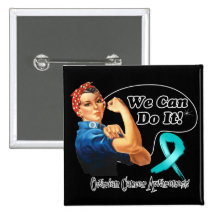 Ovarian Cancer We Can Do It Rosie The Riveter Pin