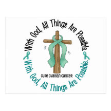 Ovarian Cancer WITH GOD CROSS 1 Postcards