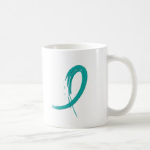 Ovarian Cancer's Teal Ribbon A4 Mugs
