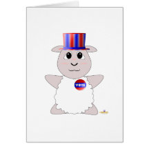Ovejas blancas de votación Huggable Tarjeton