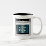 Oven graphic with personalized text mug