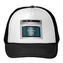 Oven graphic with personalized text trucker hats