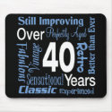 Over 40 Years 40th Birthday mousepads