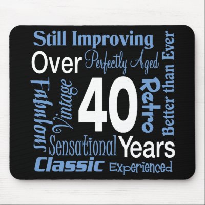 Over 40 Years 40th Birthday Mouse Pads by BirthdayObsessions