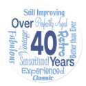 Over 40 Years 40th Birthday stickers