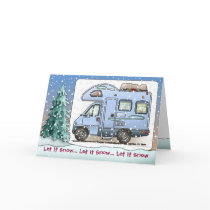 Over Cab Camper RV Holiday Cards by art1st Over Cab Camper RV Holiday Cards