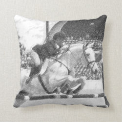Over Easy - show jumping square pillow