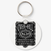Over The Hill 30th Birthday keychains
