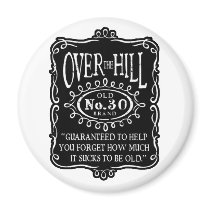Over The Hill 30th Birthday Fridge Magnet