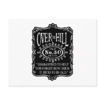 Over The Hill 30th Birthday postcards