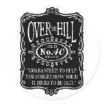 Over The Hill 40th Birthday Stickers