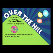 Over the Hill 50th Birthday Invite Customize Text invitations