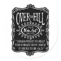 Over The Hill 60th stickers
