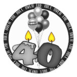 Over the Hill at 40 Birthday stickers