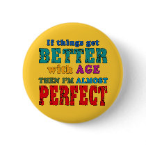 Over the Hill Birthday Humor Button