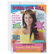 Over the Hill Birthday Party Magazine Cover Invite