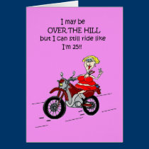 OVER THE HILL HOT MAMA BIKER CARD cards