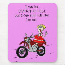 OVER THE HILL HOT MAMA BIKER MOUSEPAD mousepads