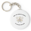 Over Your Head Badminton Key Chain