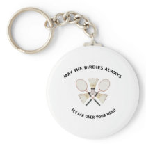 Over Your Head Badminton Key Chain