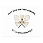 Over Your Head Badminton Post Card