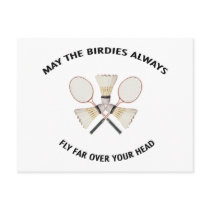 Over Your Head Badminton Post Card