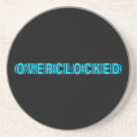 Overclocked blue beverage coaster
