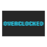 Overclocked blue rectangle stickers