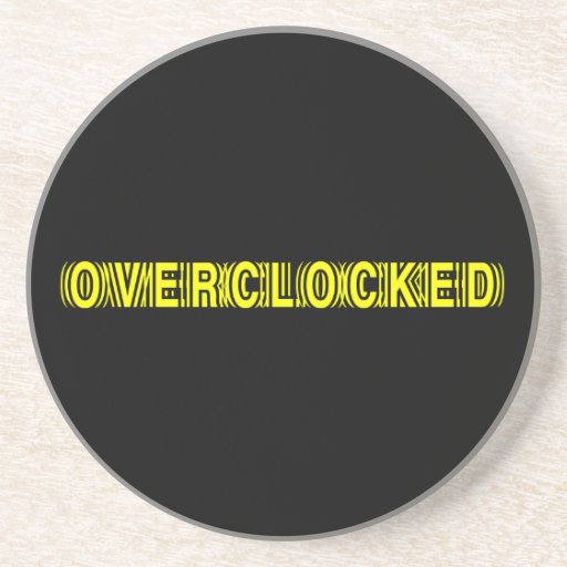 Overclocked yellow drink coasters