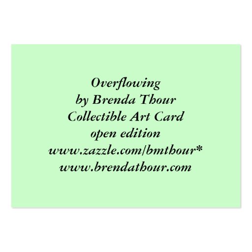 Overflowing Cardinal Art Card Business Cards (back side)